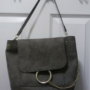 Grey leather purse